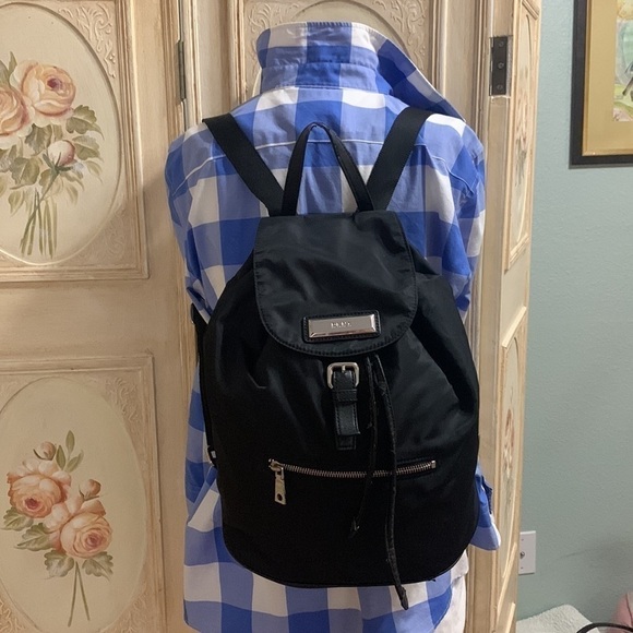 DKNY, Donna Karan nylon and leather backpack